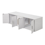 VEVOR Cat Litter Box Enclosure Wooden Litter Box Furniture Hidden 57.9" White