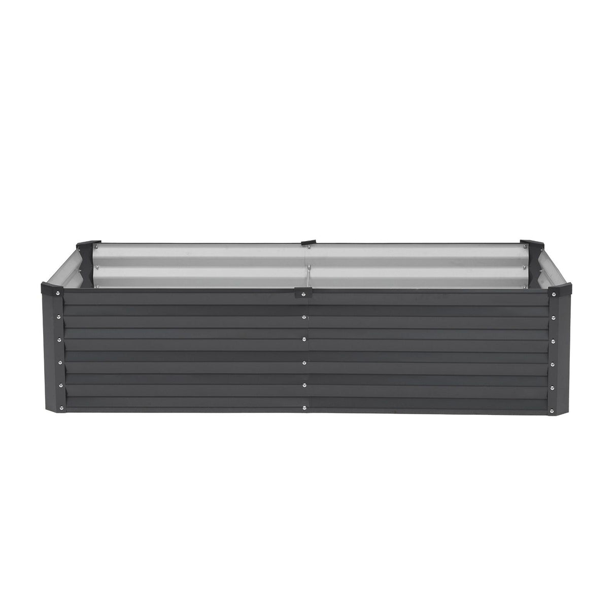 VEVOR Metal Raised Garden Bed, 6 x 3 x 1.5 ft Outdoor Galvanized Planter Box, with Open Bottom, Large Planter Raised Bed for Gardening Vegetables, Flowers, Herbs, and Succulent Plants, Dark Gray