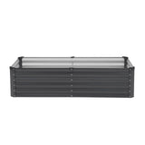 VEVOR Metal Raised Garden Bed, 6 x 3 x 1.5 ft Outdoor Galvanized Planter Box, with Open Bottom, Large Planter Raised Bed for Gardening Vegetables, Flowers, Herbs, and Succulent Plants, Dark Gray