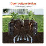 VEVOR Metal Raised Garden Bed, 6 x 3 x 1.5 ft Outdoor Galvanized Planter Box, with Open Bottom, Large Planter Raised Bed for Gardening Vegetables, Flowers, Herbs, and Succulent Plants, Dark Gray