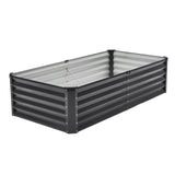 VEVOR Metal Raised Garden Bed, 6 x 3 x 1.5 ft Outdoor Galvanized Planter Box, with Open Bottom, Large Planter Raised Bed for Gardening Vegetables, Flowers, Herbs, and Succulent Plants, Dark Gray