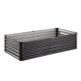 VEVOR Metal Raised Garden Bed, 6 x 3 x 1.5 ft Outdoor Galvanized Planter Box, with Open Bottom, Large Planter Raised Bed for Gardening Vegetables, Flowers, Herbs, and Succulent Plants, Dark Gray