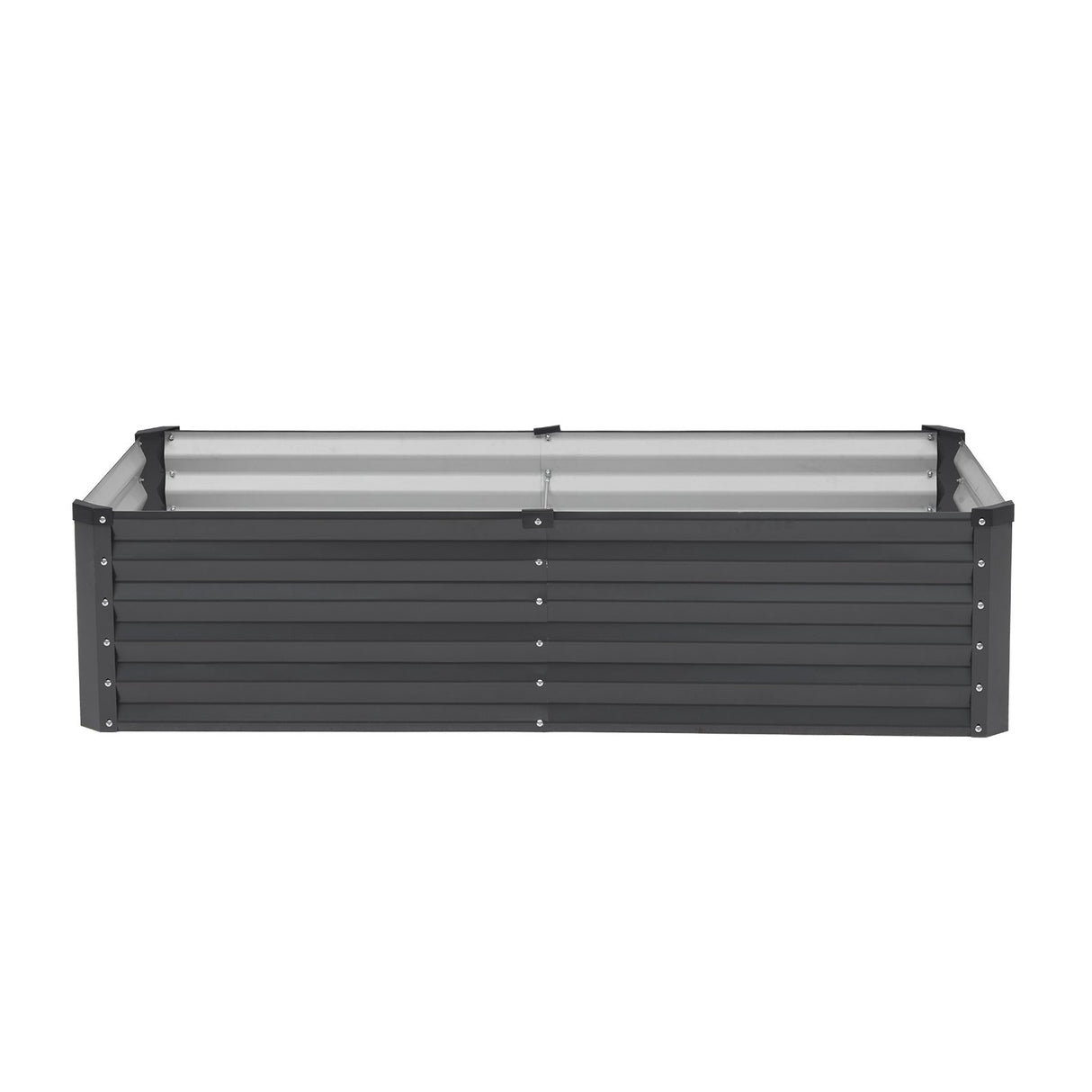 VEVOR Metal Raised Garden Bed, 6 x 3 x 1.5 ft Outdoor Galvanized Planter Box, with Open Bottom, Large Planter Raised Bed for Gardening Vegetables, Flowers, Herbs, and Succulent Plants, Dark Gray