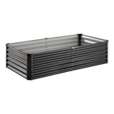 VEVOR Metal Raised Garden Bed, 6 x 3 x 1.5 ft Outdoor Galvanized Planter Box, with Open Bottom, Large Planter Raised Bed for Gardening Vegetables, Flowers, Herbs, and Succulent Plants, Dark Gray