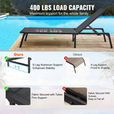 VEVOR Chaise Lounge Chair Outdoor Patio Lounge Chair Adjustable 5-Position 2 pcs