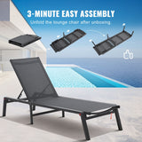VEVOR Chaise Lounge Chair Outdoor Patio Lounge Chair Adjustable 5-Position 2 pcs