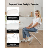 VEVOR 4 Pack Folding Chairs, Foldable Plastic Chairs with Heavy Duty Metal Frame, Portable Folding Card Table Chairs, Stackable Indoor Outdoor Seats for Home, Yard, Garden, Parties, Events, White