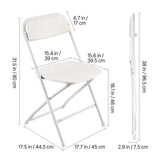 VEVOR 4 Pack Folding Chairs, Foldable Plastic Chairs with Heavy Duty Metal Frame, Portable Folding Card Table Chairs, Stackable Indoor Outdoor Seats for Home, Yard, Garden, Parties, Events, White