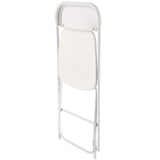 VEVOR 4 Pack Folding Chairs, Foldable Plastic Chairs with Heavy Duty Metal Frame, Portable Folding Card Table Chairs, Stackable Indoor Outdoor Seats for Home, Yard, Garden, Parties, Events, White