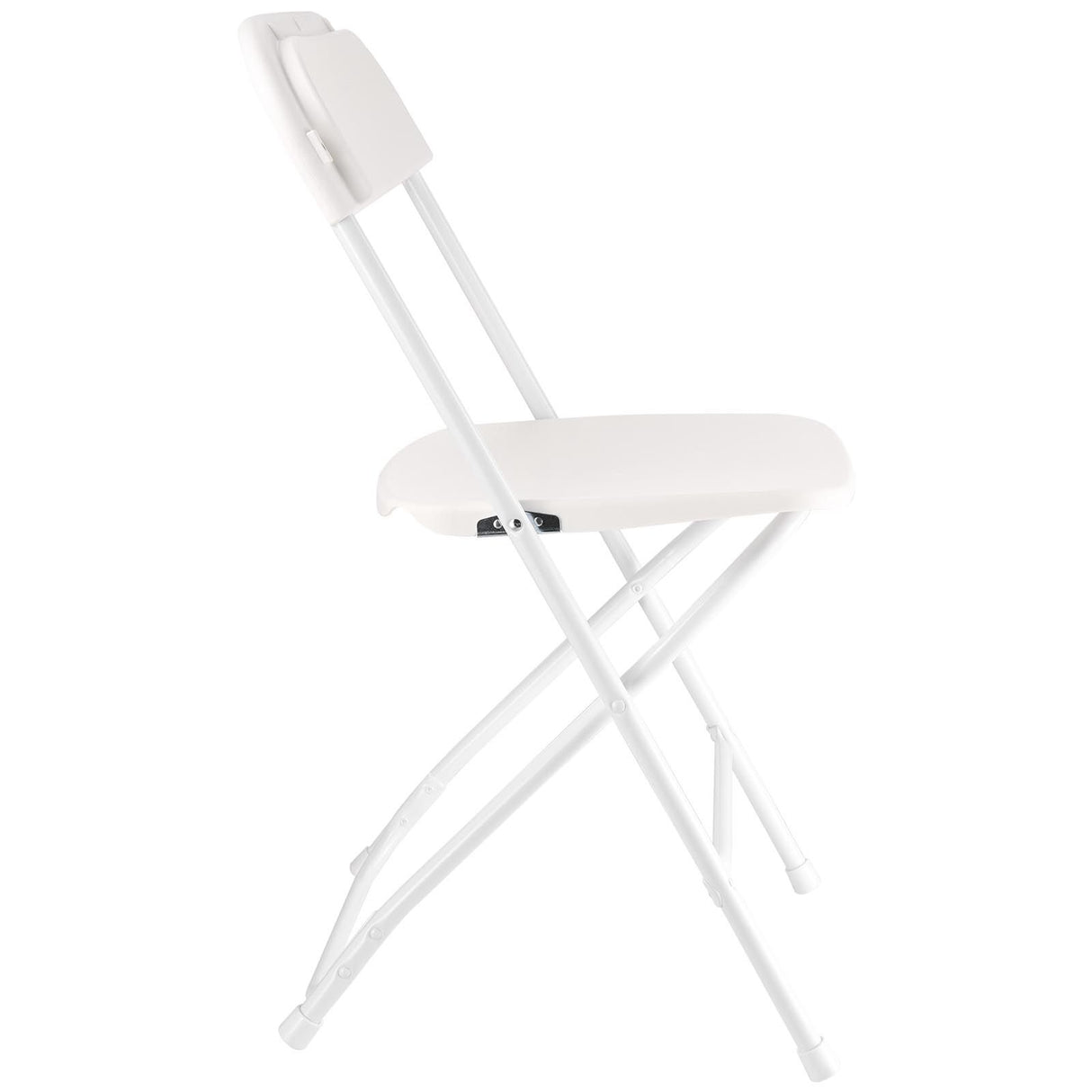 VEVOR 4 Pack Folding Chairs, Foldable Plastic Chairs with Heavy Duty Metal Frame, Portable Folding Card Table Chairs, Stackable Indoor Outdoor Seats for Home, Yard, Garden, Parties, Events, White