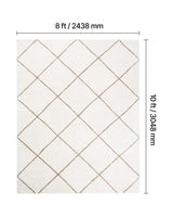 Indoor Plush Area Rugs, 2.44 x 3.05m Plush Carpet, Area Rugs Furry with Long Plushs Pile, Thick & Durable High-Pile Rug for High-Traffic Areas, Bedroom, Non-Shedding & Non-Slip Backing, Beige
