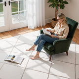 Indoor Plush Area Rugs, 2.44 x 3.05m Plush Carpet, Area Rugs Furry with Long Plushs Pile, Thick & Durable High-Pile Rug for High-Traffic Areas, Bedroom, Non-Shedding & Non-Slip Backing, Beige