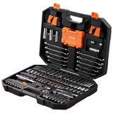 VEVOR Mechanics Tool Set and Socket Set 1/4in 3/8in Drive 145 Pcs SAE and Metric