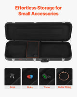 VEVOR Electric Guitar Hard Case, 1095 mm Rectangular Guitar Hard Case, With Lock Latch Keys Handle, PVC Padding Soft Lining Water-Resistant Hard Shell Guitar Cases, for 990 mm Electric Guitars, Black