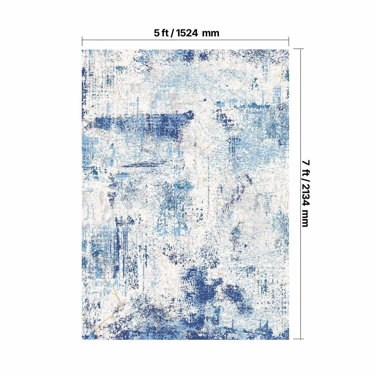 VEVOR Area Rug, 1524x2133.6mm Large Washable Rug, Non-Slip and Tear-Resistant Soft Carpet, Pet & Child Friendly Modern Area Rugs, Indoor Mat for Bedroom, Office, Living Room, Kids Room, Entryway, Blue