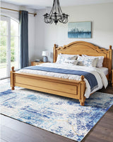 VEVOR Area Rug, 1524x2133.6mm Large Washable Rug, Non-Slip and Tear-Resistant Soft Carpet, Pet & Child Friendly Modern Area Rugs, Indoor Mat for Bedroom, Office, Living Room, Kids Room, Entryway, Blue