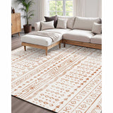 VEVOR Area Rug, 1524x2133.6mm Large Washable Rug, Non-Slip Tear-Resistant Soft Carpet, Pet & Child Friendly Modern Area Rugs, Indoor Mat for Bedroom, Office, Living Room, Kids Room, Entryway, Beige