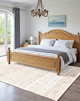 VEVOR Area Rug, 1524x2133.6mm Large Washable Rug, Non-Slip Tear-Resistant Soft Carpet, Pet & Child Friendly Modern Area Rugs, Indoor Mat for Bedroom, Office, Living Room, Kids Room, Entryway, Beige