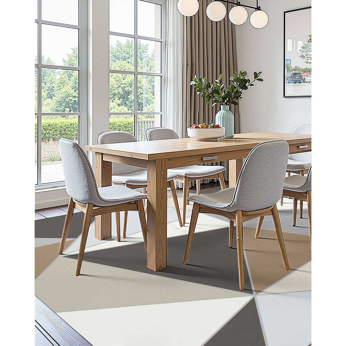 VEVOR Area Rug, 1524x2133.6mm Large Washable Rug, Non-Slip Tear-Resistant Soft Carpet, Pet & Child Friendly Modern Area Rugs, Indoor Mat for Bedroom, Living Room, Kids Room, Entryway, Charcoal Gray