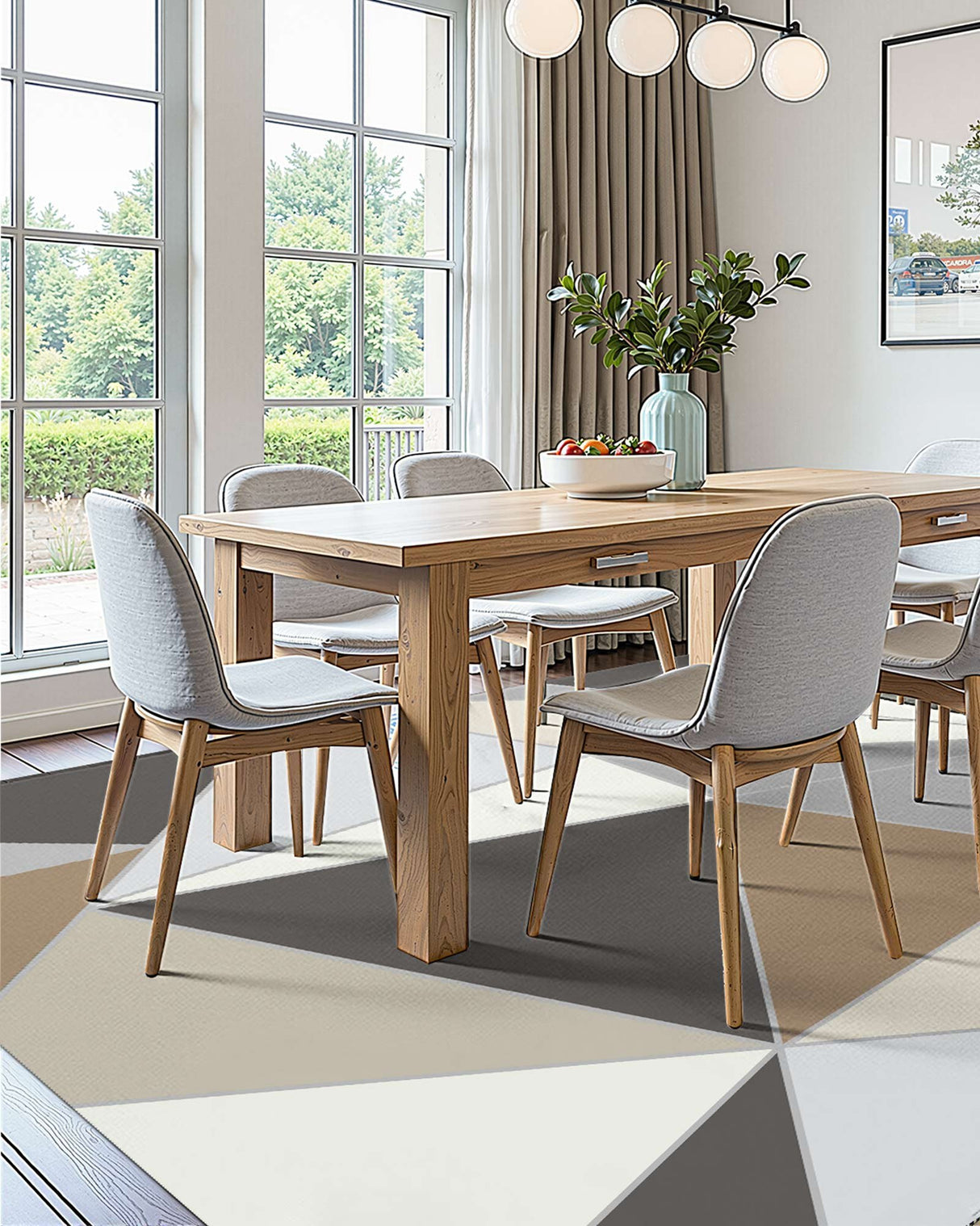 VEVOR Area Rug, 1524x2133.6mm Large Washable Rug, Non-Slip Tear-Resistant Soft Carpet, Pet & Child Friendly Modern Area Rugs, Indoor Mat for Bedroom, Living Room, Kids Room, Entryway, Charcoal Gray