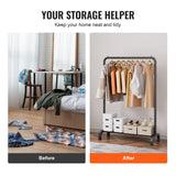 Clothes Rack, Heavy Duty Clothing Garment Rack with Hanging Rod and Bottom Storage Area, Clothing Rack for Bedroom Guest Room