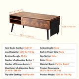 VEVOR Lift Top Coffee Table 39.4 in Rectangle Coffee Table for Living Room Brown