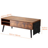 VEVOR Lift Top Coffee Table 39.4 in Rectangle Coffee Table for Living Room Brown