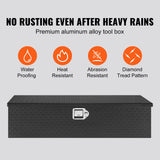 Heavy Duty Aluminum Truck Bed Tool Box, Diamond Plate Tool Box with Side Handle and Lock Keys, Storage Tool Box Chest Box Organizer for Pickup, Truck Bed, RV, Trailer, 990 x 330 x 254 mm, Black