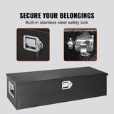 Heavy Duty Aluminum Truck Bed Tool Box, Diamond Plate Tool Box with Side Handle and Lock Keys, Storage Tool Box Chest Box Organizer for Pickup, Truck Bed, RV, Trailer, 990 x 330 x 254 mm, Black