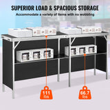 VEVOR Extra Long Folding Portable Bar Table - Tradeshow Podium Table for Indoor