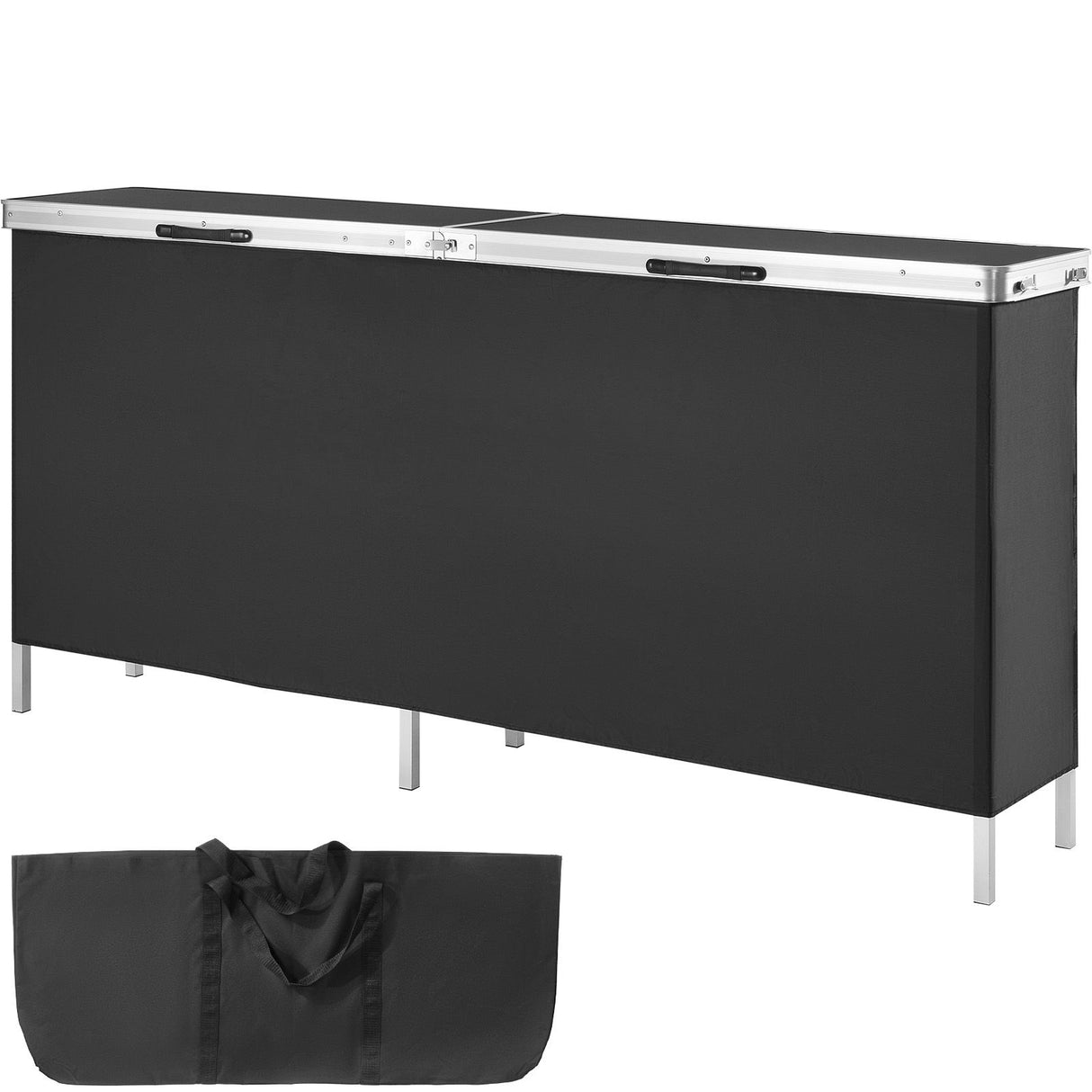 VEVOR Extra Long Folding Portable Bar Table - Tradeshow Podium Table for Indoor