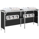 VEVOR Extra Long Folding Portable Bar Table - Tradeshow Podium Table for Indoor