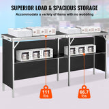 VEVOR Extra Long Folding Portable Bar Table - Tradeshow Podium Table for Indoor