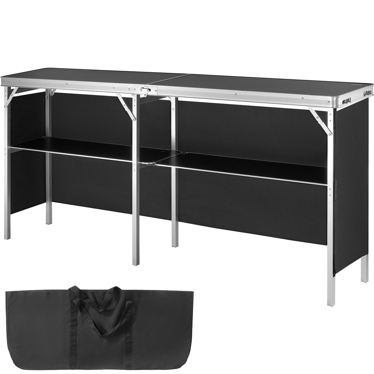 VEVOR Extra Long Folding Portable Bar Table - Tradeshow Podium Table for Indoor
