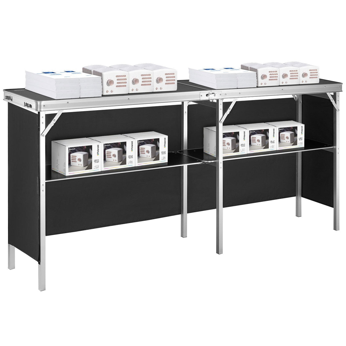 VEVOR Extra Long Folding Portable Bar Table - Tradeshow Podium Table for Indoor