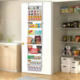 10-Tier Over the Door Pantry Organizer Hanging Storage Rack Adjustable