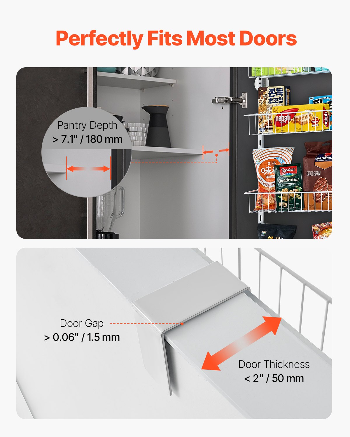 10-Tier Over the Door Pantry Organizer Hanging Storage Rack Adjustable