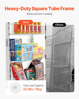 10-Tier Over the Door Pantry Organizer Hanging Storage Rack Adjustable