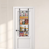 Over the Door Pantry Organizer, 6-Tier Pantry Organization and Storage, Heavy-Duty Steel Hanging Spice Rack, Adjustable Wall Seasoning Shelves, for Home Kitchen Laundry Room Bathroom, Black