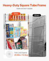 Over the Door Pantry Organizer, 9-Tier Pantry Organization and Storage, Heavy-Duty Steel Hanging Spice Rack, Adjustable Wall Seasoning Shelves, for Home Kitchen Laundry Room Bathroom, White