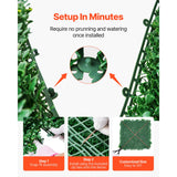 Artificial Grass Wall Panels, 12 PCS 20 x 20 inch, 3D Combination Greenery Boxwood Panel for Indoor Outdoor Green Decor & Ivy Fence Covering, Privacy Backdrop Wall Hedge Screen for Garden