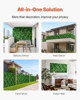 Artificial Grass Wall Panels, 12 PCS 20 x 20 inch, 3D Combination Greenery Boxwood Panel for Indoor Outdoor Green Decor & Ivy Fence Covering, Privacy Backdrop Wall Hedge Screen for Garden