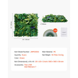 Artificial Grass Wall Panels, 8 PCS 20 x 20 inch, 3D Combination Greenery Boxwood Panel for Indoor Outdoor Green Decor & Ivy Fence Covering, Privacy Backdrop Wall Hedge Screen for Garden