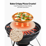 Pizza Stone, 381 mm Round Cordierite Pizza Stone, Extra Large Baking-Stone with Aluminum Peel, 17 mm Thickness Heat-Resistant Cooking Cordierite, for Kitchen Oven, Baking Pizzas, BBQ Grilling