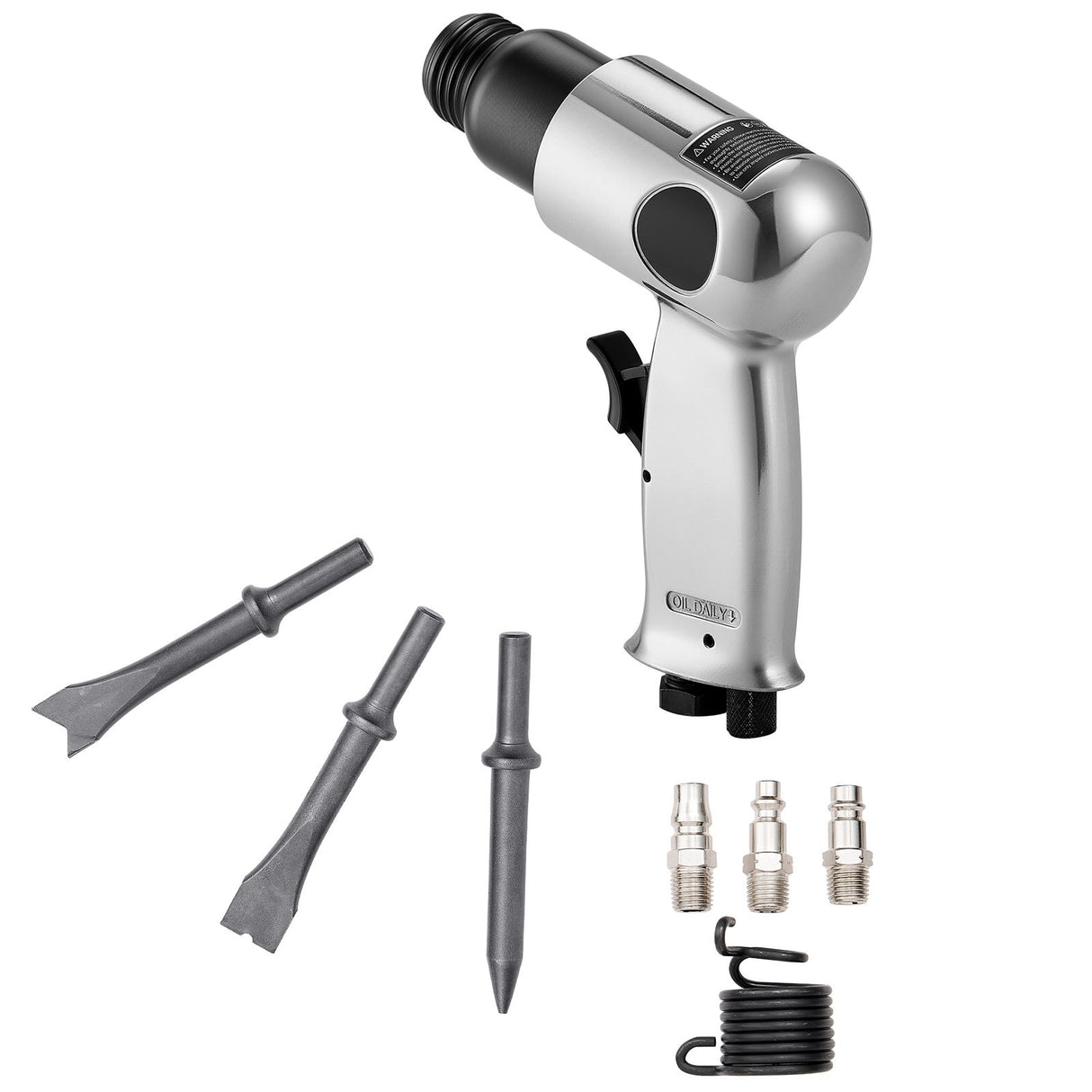 Air Hammer, 4500BPM Pneumatic Hammer with 40mm Stroke & 4PCS Chisels Round Shank, Lightweight & Compact Air Chisel Pneumatic Shovel Tool for Cutting Punching Scraping