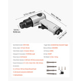 Air Hammer, 4500BPM Pneumatic Hammer with 40mm Stroke & 4PCS Chisels Round Shank, Lightweight & Compact Air Chisel Pneumatic Shovel Tool for Cutting Punching Scraping