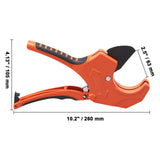 PVC Pipe Cutter, 0-2-1/2" O.D. Ratcheting PVC Pipe Cutter, Heavy Duty Tube Cutting Tool with Spare SK5 Blade for PVC, CPVC, PP-R, PEX, PE, Rubber Hoses