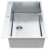 Kitchen Sink, 304 Stainless Steel Drop-In Sinks, Top Mount Single Bowl Basin with Accessories(Pack of 3), Household Dishwasher Sinks for Workstation, RV, Prep Kitchen, and Bar Sink, 33 inch