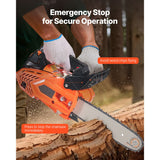 25 cc Gas Chainsaw, 305 mm Gas Powered Chainsaw, 0.75 kW Power Chain Saw with Non-Slip Handle, Gas-Powered Chainsaws with Dual Fuel Tanks, For Wood Cutting, Tree Trimming, and Land Clearing
