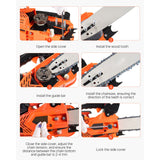 25 cc Gas Chainsaw, 305 mm Gas Powered Chainsaw, 0.75 kW Power Chain Saw with Non-Slip Handle, Gas-Powered Chainsaws with Dual Fuel Tanks, For Wood Cutting, Tree Trimming, and Land Clearing